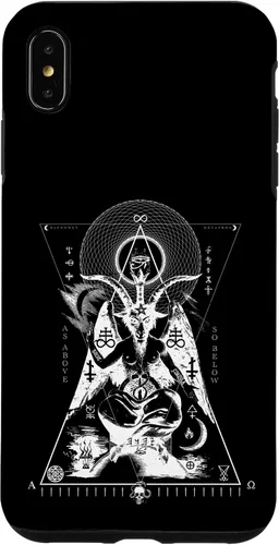 Vista 11 de iPhone 16 BAPHOMET - Como arriba y abajo - Funda de geometría sagrada oculta