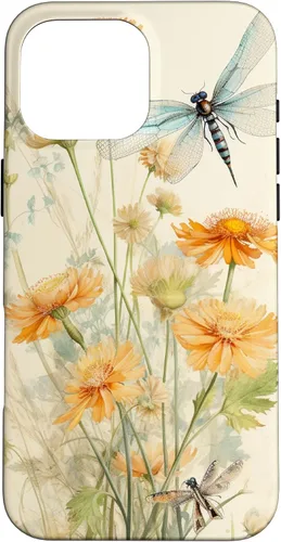 Vista 19 de Cute Vintage Illustration Daisy Flowers Dandelion Dragonfly Case for iPhone 17