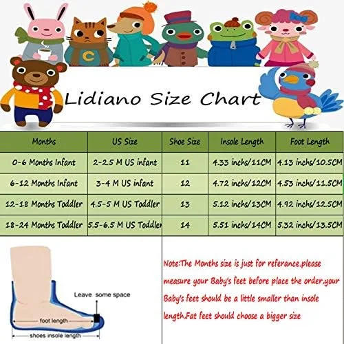 Vista 8 de Lidiano. - Zapatos de suela suave de hule antideslizante para bebé, diseño de dibujos animados, para la casa y para exteriores.
