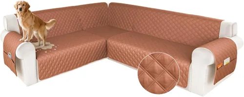 Vista 26 de HDCAXKJ Funda impermeable para sofá modular en forma de L, fundas seccionales de esquina lavables, a prueba de mascotas, protector de muebles