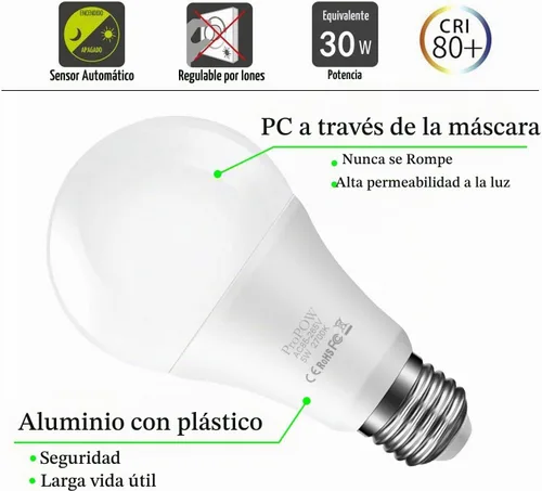 Vista 4 de Bombilla de luz del atardecer al amanecer, bombillas LED inteligentes con sensor de 5 W A19 de encendido/apagado automático, lámpara de iluminación