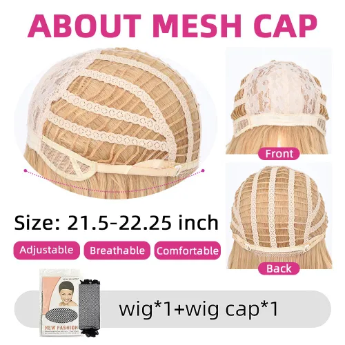 Vista 9 de SYXLCYGG Pelucas largas de 22 pulgadas, rubia, ondulada, sintética, para uso diario, para mujer, disfraces de Halloween, fiestas, pelucas de cabello