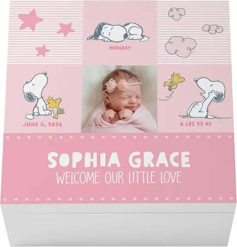 Vista 18 de Let's Make Memories Caja de recuerdos personalizada para recién nacido, almacenamiento de recuerdos, caja de recuerdos, decoración de guardería, 6