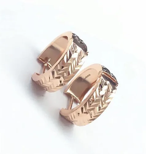 Vista 3 de SAGEKING 2024 New 585 Purple Gold Plated 14K Rose Gold Shiny Wide Face Earrings For Women New Chinese Style Fashion Exquisite Party Jewelry Fashion