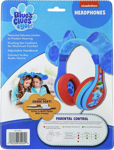 Vista 5 de eKids Blue's Clues and You - Auriculares para niños, incluye puerto compartido