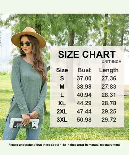 Vista 4 de Womens Winter Casual Tunic Tops Long Sleeve Blouse Fall Crewneck Pullover Fashion Sweatshirt