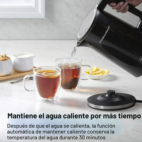 Vista 7 de Hamilton Beach Hervidor de té eléctrico con control de temperatura digital, caldera de agua caliente y calentador de 1.7 L, 5 modos preestablecidos