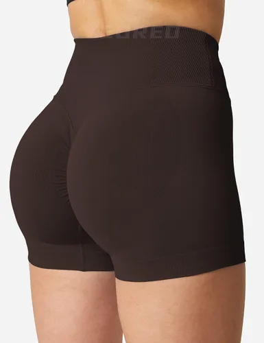Vista 5 de YEOREO Pantalones cortos de entrenamiento sin costuras para mujer, cintura alta, levantamiento de glúteos, pantalones cortos de yoga para gimnasio