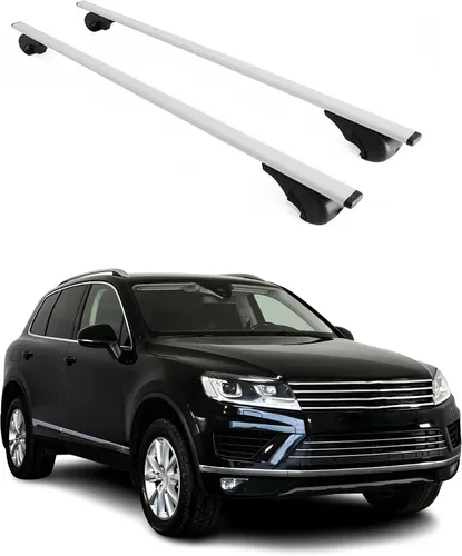 Vista 10 de OMAC Barras transversales de aluminio para VW Touareg 2004-2006, 2 unidades, antirrobo para viajes, kayak, canoa, surf, esquí, snowboard, camping