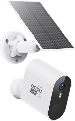 Vista 9 de aosu 3K/5MP cámaras de seguridad solar sistema inalámbrico para exteriores, kit de 2 cámaras Ultra HD, Night Vision, 166° Wide View, Cross-Camera