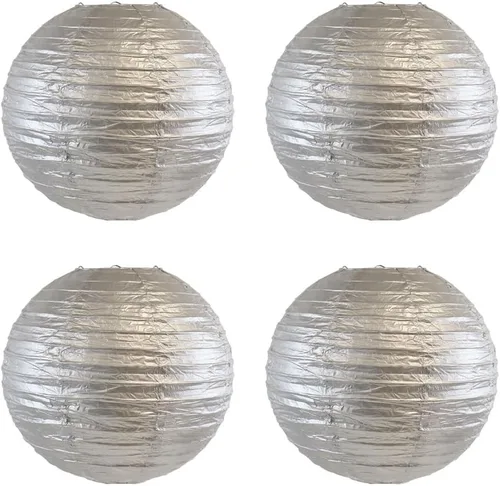 Vista 26 de 4 linternas de papel redondas para lámpara de papel, linternas de papel chinas, japonesas para colgar, para boda, cumpleaños, hogar, fiesta, Negro