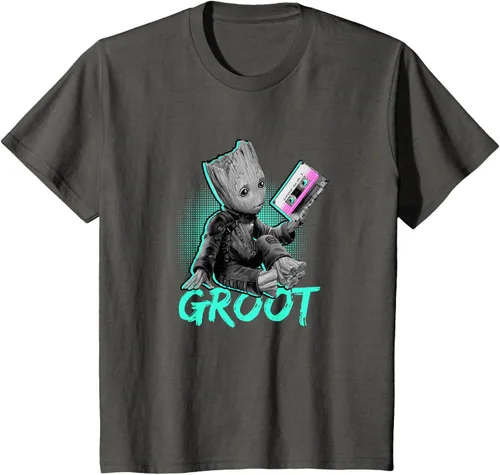 Vista 15 de Camiseta infantil Marvel Guardians of the Galaxy Vol. 2 Baby Groot Mix Tape, Negro