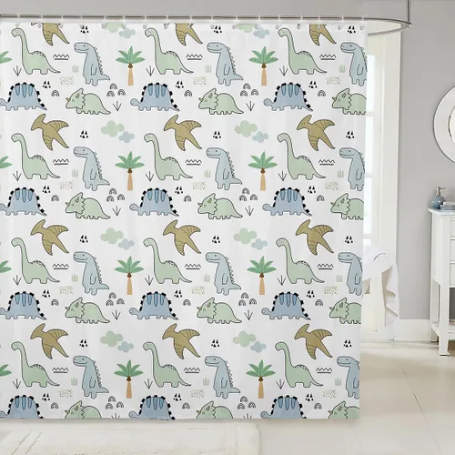 Vista 24 de Castle Fairy Watercolr - Cortina de ducha de tela de carreras de caballos, cortinas de ducha de juego de caballos para baño, cortina de ducha