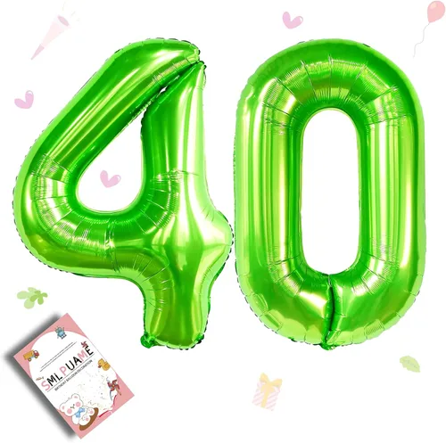 Vista 105 de Globos grandes de 40 pulgadas de números del 0 al 9, globos numéricos para decoración de fiesta de cumpleaños, globos de helio de aluminio