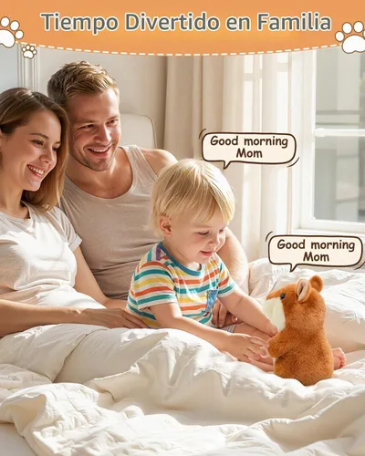 Vista 4 de Hámster parlante de peluche que repite lo que dices de Halobang, regalo para niños