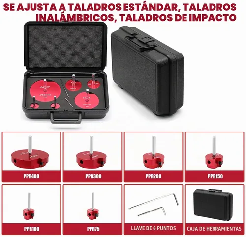 Vista 5 de Escariador de tubería de PVC, kit ahorrador de accesorios de tubería de PVC de plástico de 6 piezas que se adapta a taladros estándar de 1/2
