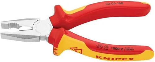Vista 2 de Knipex 03 06 160 SB Alicates Combinados 6,3" con asas aisladas en envases blister
