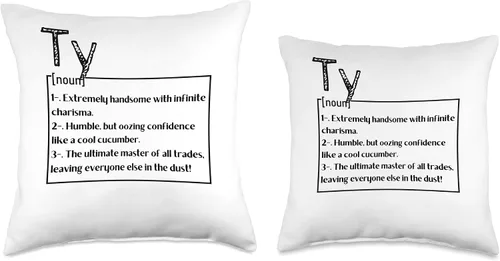 Vista 3 de Funny Custom Name Ty Husband Dad Men Nombre Ty Significado Definición Boy - Almohada personalizada con sarcasmo, 16 x 16, multicolor