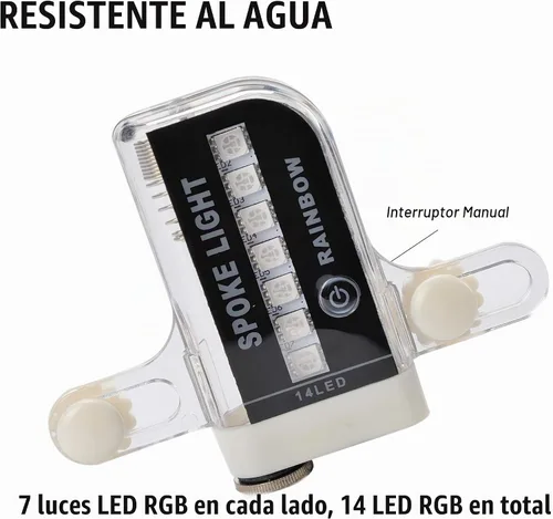 Vista 5 de DAWAY Luces LED para ruedas de bicicleta - A12 Luz impermeable genial para neumáticos de bicicleta, luces de radios de seguridad para niños, niñas