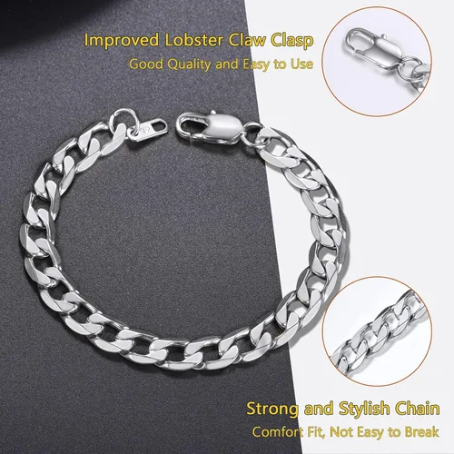 Vista 5 de PROSTEEL - Cadena, brazalete cubano de acero inoxidable unisex, negro, chapado en oro de 18 quilates, sin níquel, joyería hipoalergénica, 4-13 mm
