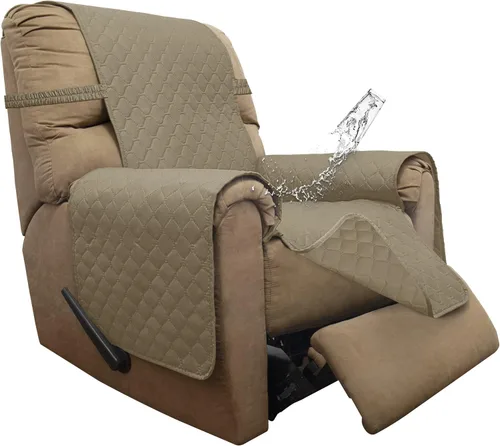 Vista 60 de ISSUNTEX Fundas de sofá de dos plazas con doble protección 100% impermeables para sala de estar, fundas para sofá de 2 cojines, protector de muebles