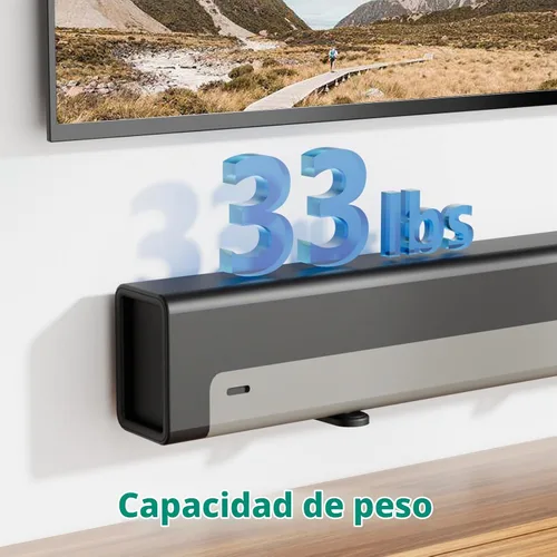 Vista 4 de WALI Soporte de pared para altavoz de canal central, soporte de pared universal para barra de sonido con capacidad para hasta 33 libras, los brazos