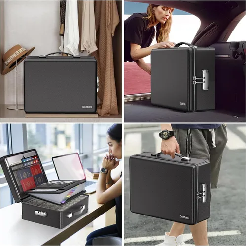 Vista 7 de DocSafe Caja de Documentos Ignífuga de 6400°F con Cerradura, Caja Fuerte de Caso Duro Aislada Térmicamente Ignífuga Resistente al Agua de 10 Capas