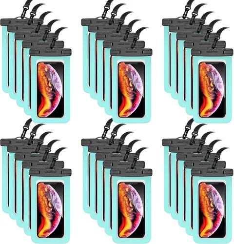 Vista 12 de Paquete de 100 bolsas impermeables para teléfono celular de 8.5 pulgadas – Funda seca bajo el agua – Protector transparente a prueba de agua
