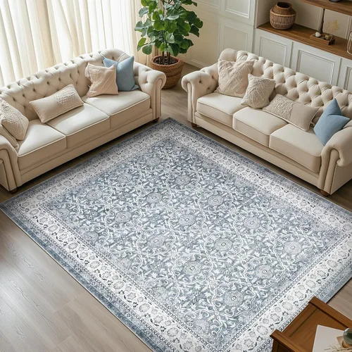 Vista 44 de jinchan Fiora - Alfombra lavable de área pequeña, alfombra de entrada floral de medio círculo de 2 x 3, tapete de media luna de pelo bajo, suave