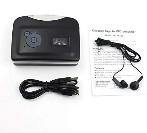 Vista 9 de Convertidor USB de cinta a MP3, compatible con reproductores de MP3 y teléfonos celulares, tamaño pequeño, independiente, no requiere computadora