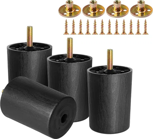 Vista 19 de 4 patas de sofá de plástico de 1-1/2 pulgadas con tuerca de placa, perno M8-1.25, ensanchar