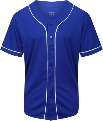 Vista 11 de Camisa de béisbol lisa en blanco, camisas de manga corta con botones, uniforme deportivo de hip hop para hombres y mujeres adultos