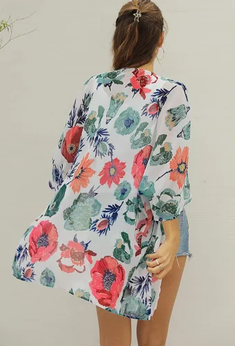 Vista 5 de CHICGAL - Kimono para mujer, salidas de baño para verano, playa, casual, holgado, cárdigans para traje de baño