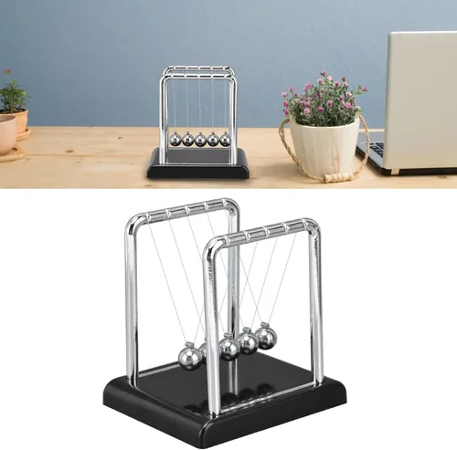 Vista 2 de Pissente Bola de péndulo de equilibrio, bolas de péndulo de metal de equilibrio Newtons, juegos de oficina, decoración de escritorio, accesorios