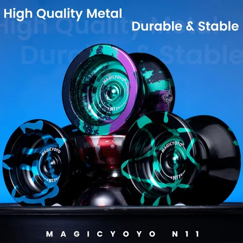 Vista 2 de MAGICYOYO N11 Yo-yo profesional no sensible para avanzados, yo-yo de trucos de metal de modo dual con rodamiento de yo-yo sensible para niños