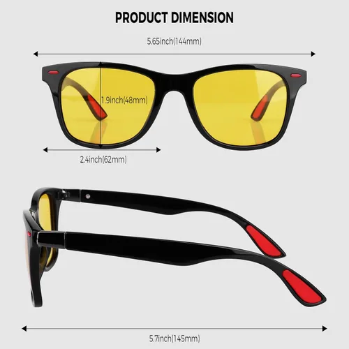 Vista 5 de Lentes de visión nocturna cuadrados clásicos para hombres y mujeres, antirreflejos, HD, polarizados, para conducir, pesca, golf, protección UV400