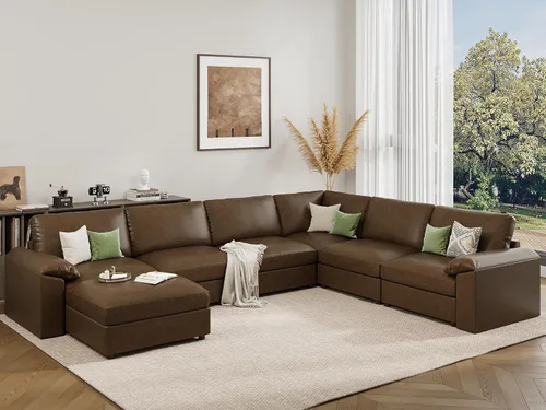 Vista 116 de EASE MOOSE Sofá modular seccional, sofá en forma de U para sala de estar Beige