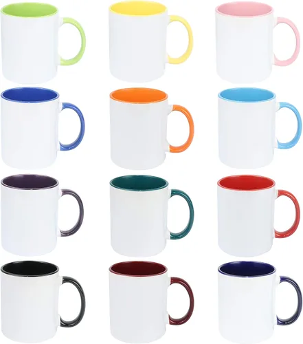Vista 2 de Taza de café de cerámica de 11.0 onzas para sublimación, embalada en caja blanca