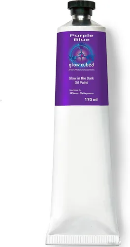 Vista 31 de Pintura al óleo profesional que brilla en la oscuridad Artista Pintura al óleo luminiscente fosforescente autoluminosa Glow Cubed