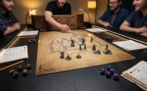 Vista 2 de Glassboard Studio Tapete de batalla de vidrio de alta calidad, tablero de juego RPG de borrado en seco de 24 x 36 pulgadas, se coloca plano, sin