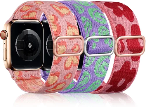 Vista 25 de DaQin Paquete de 3 bandas elásticas Solo Loop compatibles con Apple Watch para hombres de 49 mm, 46 mm, 45 mm, 44 mm, 42 mm, correa elástica