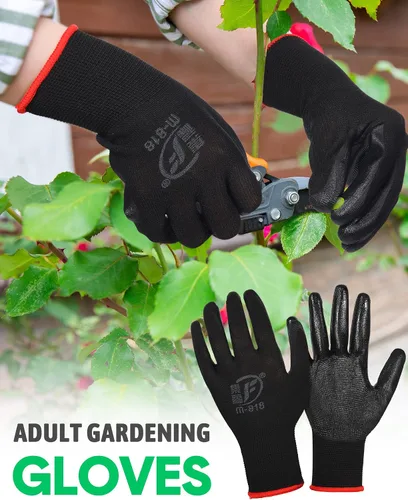 Vista 4 de Honeydak 36 pares de guantes de jardinería para hombres y mujeres, guantes de jardín con revestimiento de goma transpirable