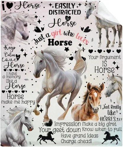 Vista 4 de Manta de caballos regalos para niñas y niños, manta de caballo regalos para decoración de bebé, manta de felpa suave y ligera de franela polar