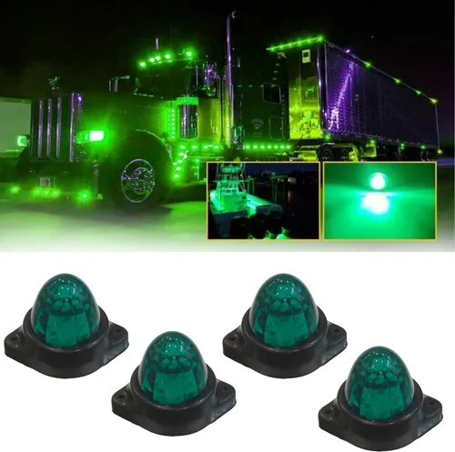 Vista 11 de Paquete de 10 luces LED para semirremolques para semirremolques, 12 V, impermeable, luces de pollo ámbar para semircamiones, carga carga, luces