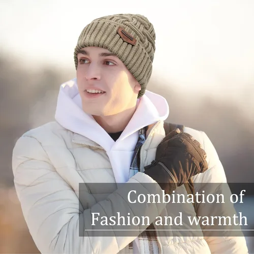 Vista 71 de Loritta Gorro de invierno cálido de punto grueso y holgado para hombre