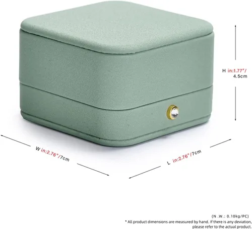 Vista 5 de Caja de regalo de joyería interior de terciopelo para collar colgante de cuero verde premium