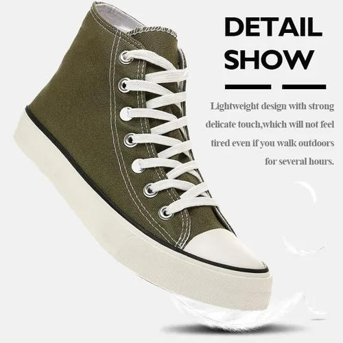 Vista 3 de LUMUBBY Zapatos de lona para mujeres y hombres, tenis de lona con cordones, tenis de lona a la moda, zapatos clásicos casuales para caminar, cómodos