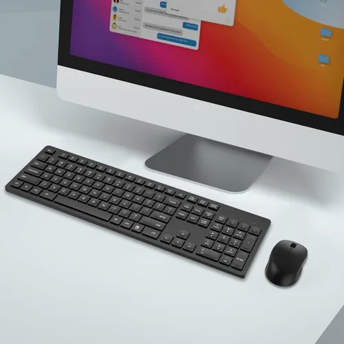 Vista 7 de LeadsaiL Combo de teclado y mouse inalámbricos, teclado ergonómico de tamaño completo para computadora, teclado inalámbrico de 2.4GHz, mouse