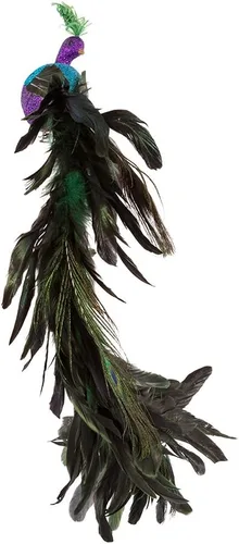 Vista 4 de Kurt Adler - Pavo real grande de plumas moradas y azules, multicolor, 26 pulgadas