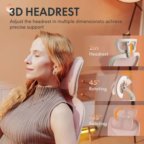 Vista 6 de FLEXISPOT Foldex - Silla de oficina ergonómica, silla plegable para espacios pequeños con soporte lumbar, reposabrazos abatibles, reposacabezas 3D